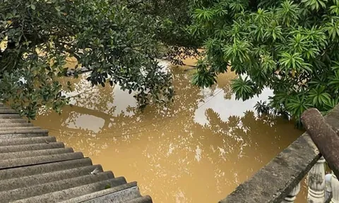 Hàng chục ô tô "dập dềnh" trong lũ ở thành phố Thái Nguyên