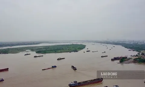 Đóng 1 mỏ cát rộng hơn 24ha trên sông Hồng ở Phú Thọ