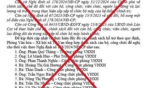 Lào Cai bác tin về tờ trình cho thôi việc nhiều cán bộ xã Tả Van