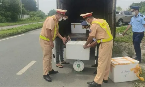 Kiểm tra nồng độ cồn tài xế, phát hiện xe chở 114kg nội tạng bốc mùi