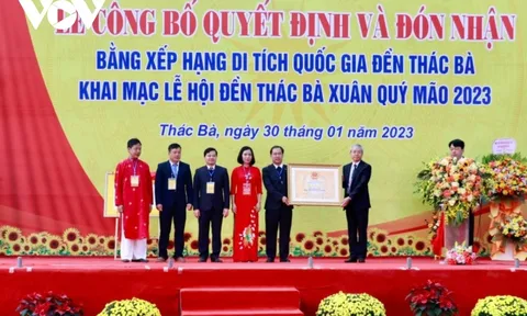 Đền Thác Bà (Yên Bái) được xếp hạng di tích quốc gia