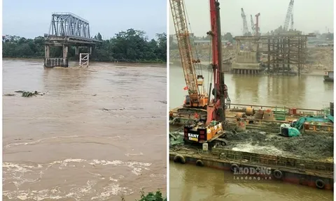 Hình ảnh sông Hồng tại cầu Phong Châu từ đỉnh lũ đến khô cạn