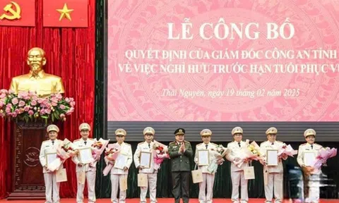 18 lãnh đạo cấp phòng Công an Thái Nguyên xin nghỉ hưu sớm