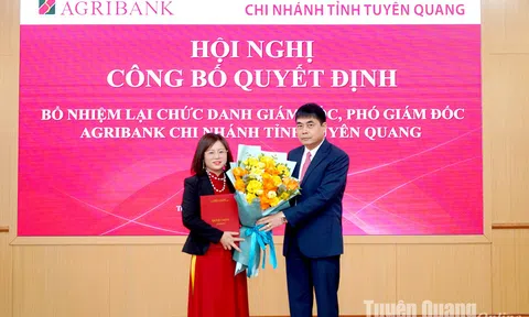 Bà Nguyễn Việt Hà được bổ nhiệm lại chức danh Giám đốc Agribank chi nhánh Tuyên Quang