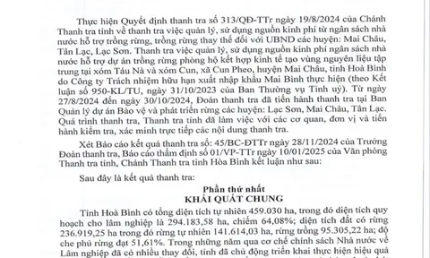 Chi sai gần 300 triệu đồng trong 5 dự án trồng rừng ở Hòa Bình