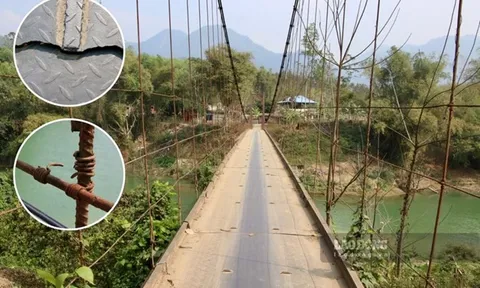 Hiểm họa rình rập trên cầu treo xuống cấp tại Bắc Kạn