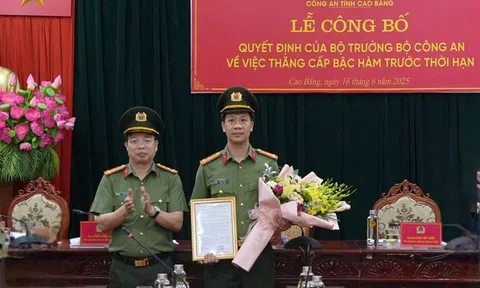 Phó Giám đốc Công an tỉnh Cao Bằng được thăng bậc hàm trước hạn