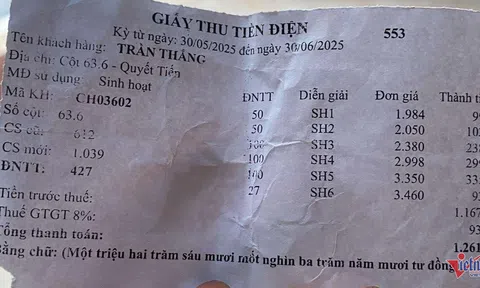 Hóa đơn tiền điện 2 hộ ở Phú Thọ giống hệt nhau: EVN không phát hành, dân nghi ngờ có sai sót